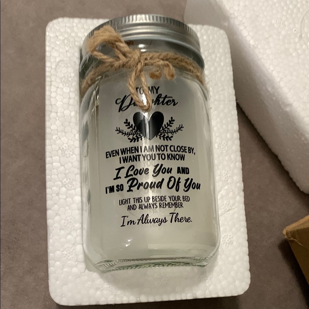 Heartfelt Message Glass jar with fairy lights